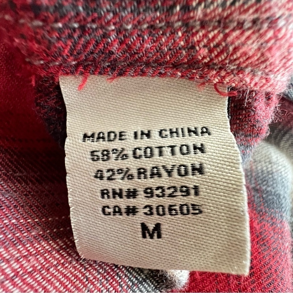 DYLAN Long Sleeve Red Black White Plaid Flannel Shirt Ultra Soft Women's Size M - Picture 15 of 16